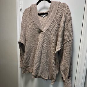 Aerie Taupe Cowl Neck Sweater